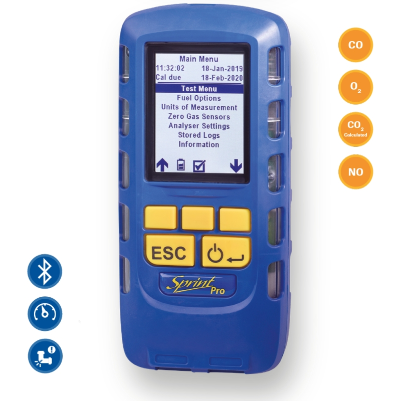 Sprint Pro5 Bluetooth Multifunction Flue Gas Analyser (with NO)