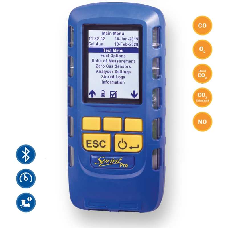 Sprint Pro6 Bluetooth Multifunction Flue Gas Analyser (with NO & CO2)