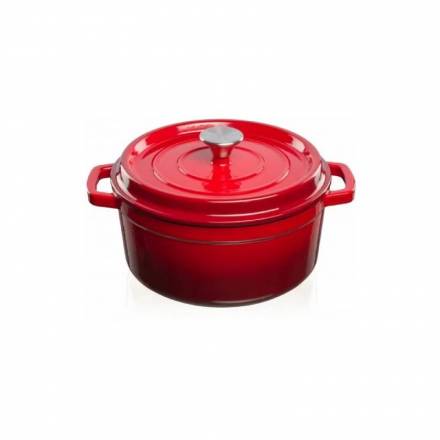 Grandfeu Enamelled Cast Iron Red Pot