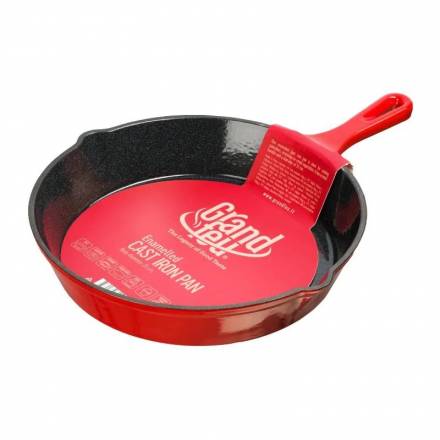 Grandfeu Red Enamelled Cast Iron Frying Pan