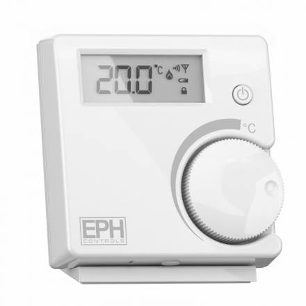 Room thermostat with on/off button