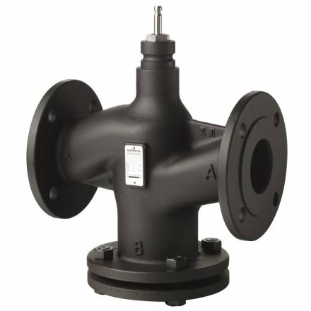 25mm 2-Port flanged cast iron seat valve with stainless steel trim